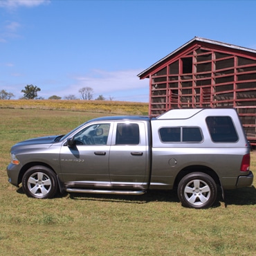 Side view of a gray truck