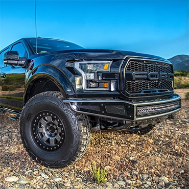 Side view of a gray truck